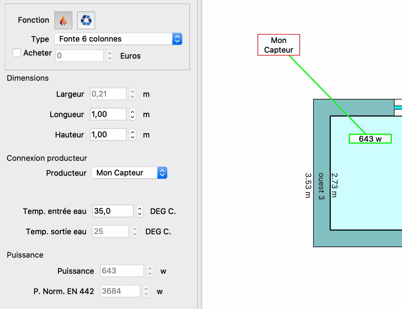 Radiateur connect&eacute; &agrave; un capteur solaire thermique