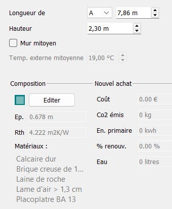Param�trage du mur